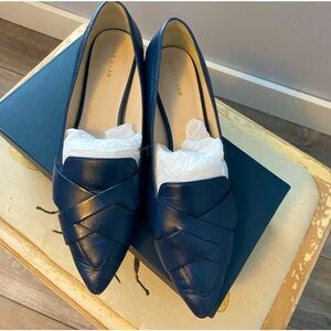 Cole Haan navy woven flats sz8